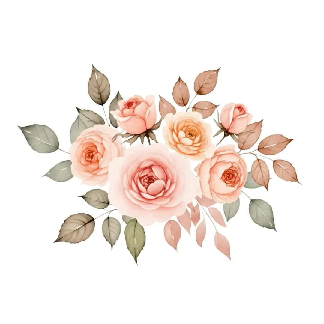Pastel Pink Rose Cluster Watercolor Floral PNG