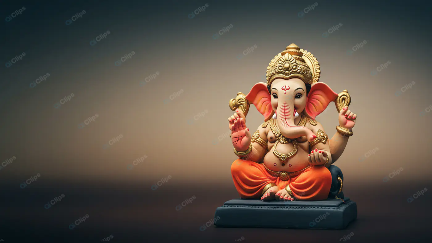 Ganesha Statue on Dark Background