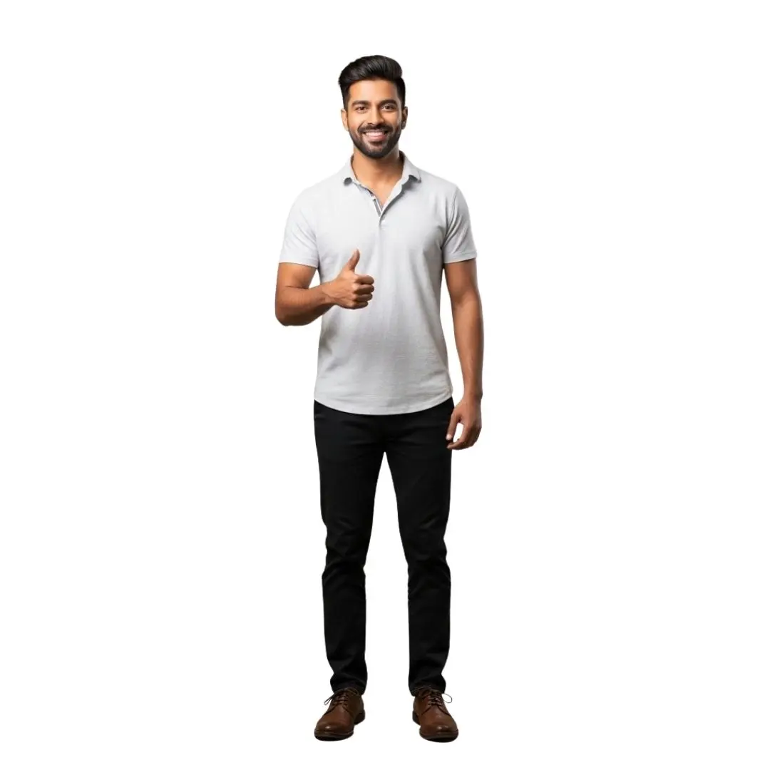 Confident Young Indian Man Showing Thumbs Up PNG Clipart