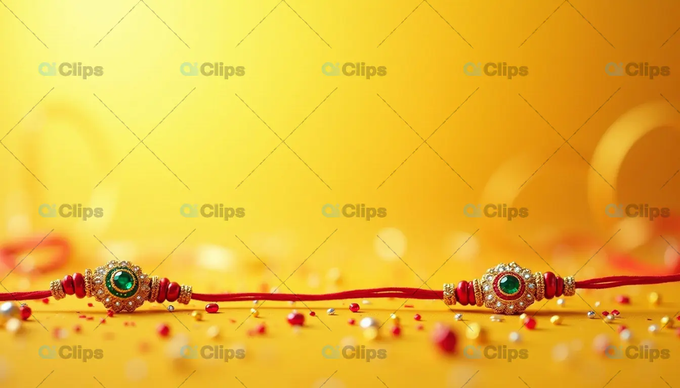Traditional Rakhis on Festive Yellow Background