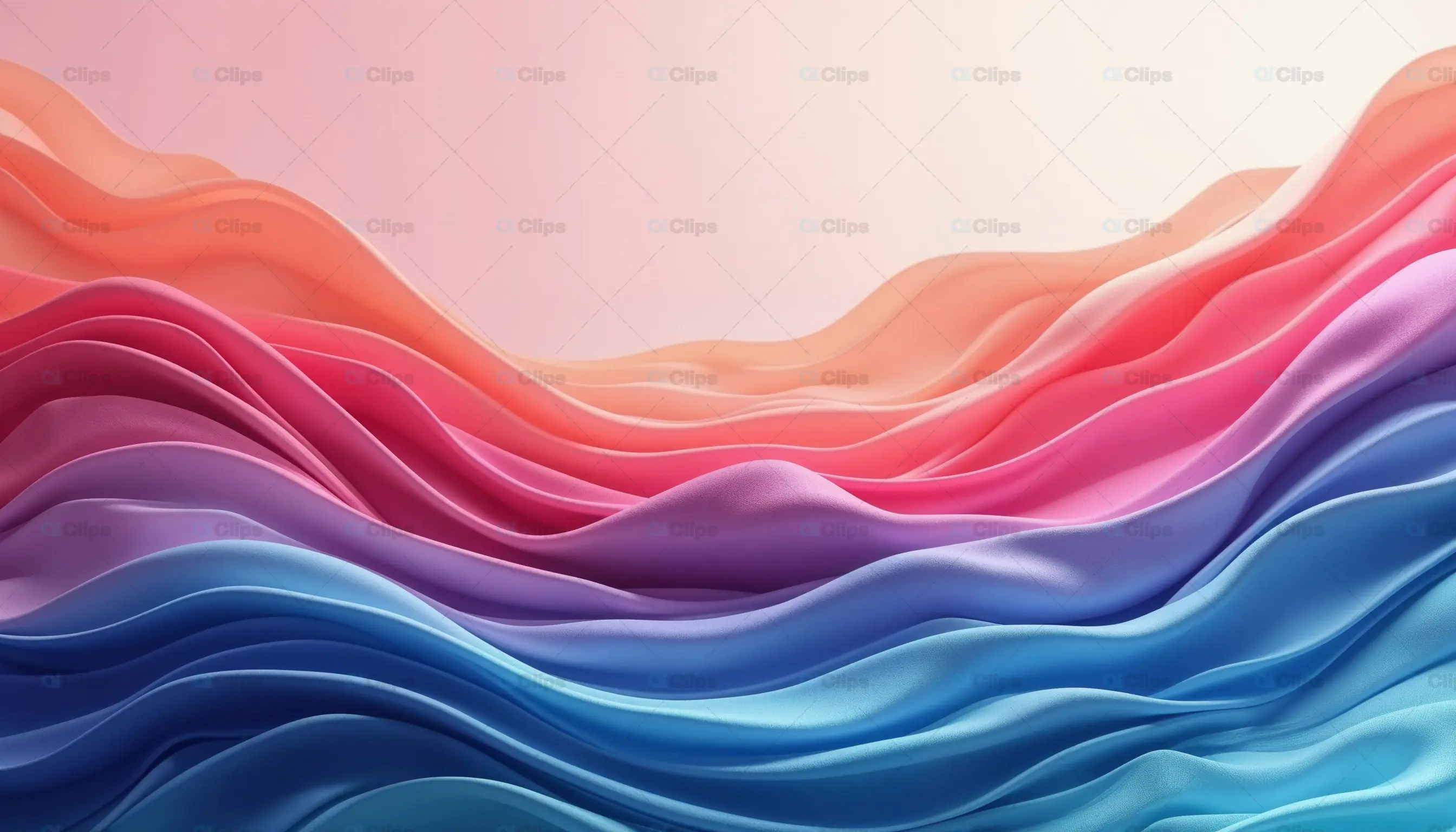 Soft Gradient Flowing Fabric Waves