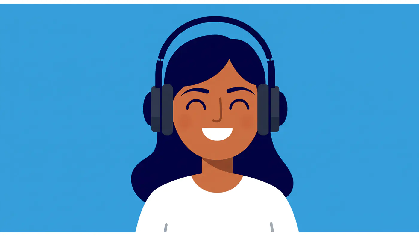 Joyful Audio Listener Vector