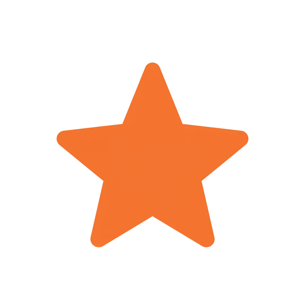 Vibrant Orange Star Icon