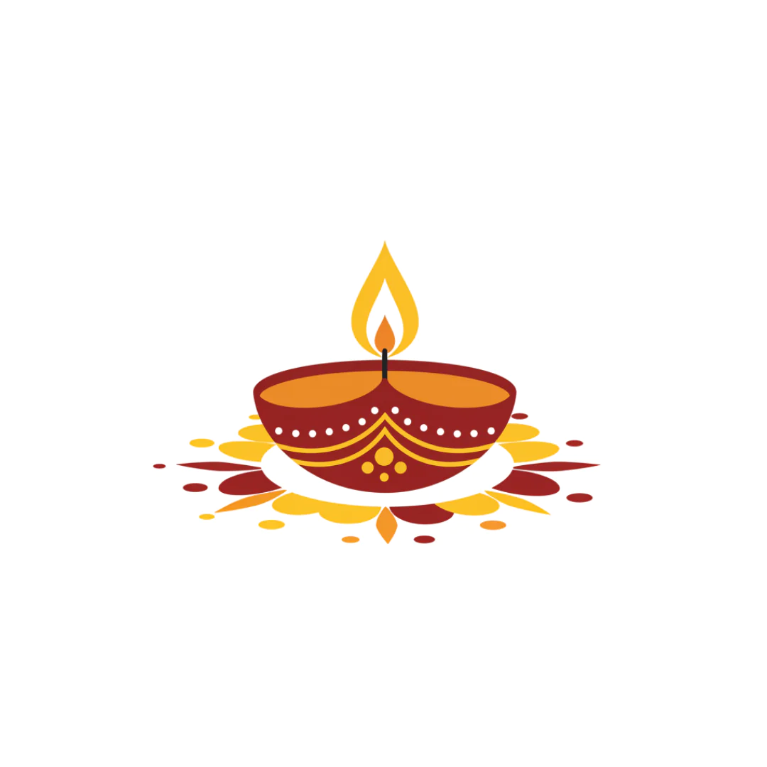 Decorative Diya Flame Vector