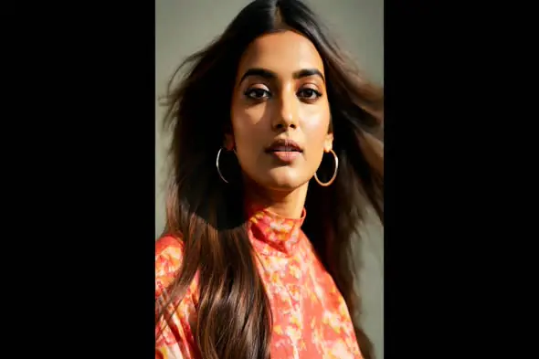 Confident Woman with Flowing Hair