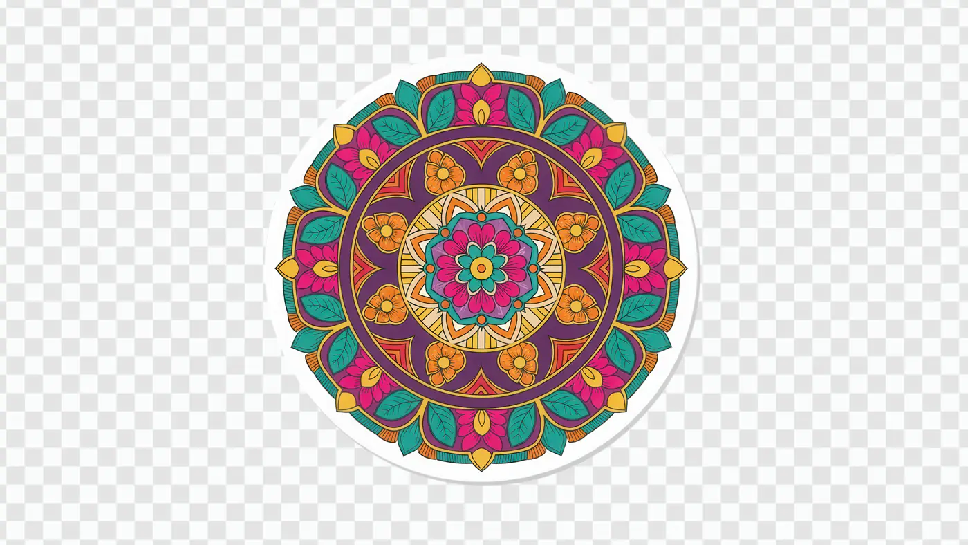 Vibrant Mandala Flower Motif Spiritual Symbol Animation