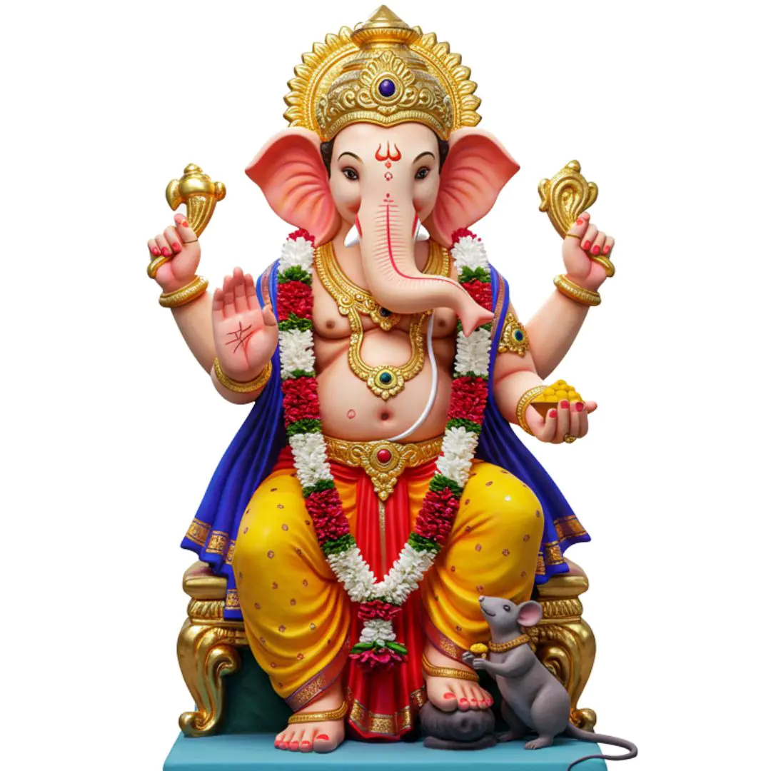 Ganesha Deity Seated on Throne PNG Clipart