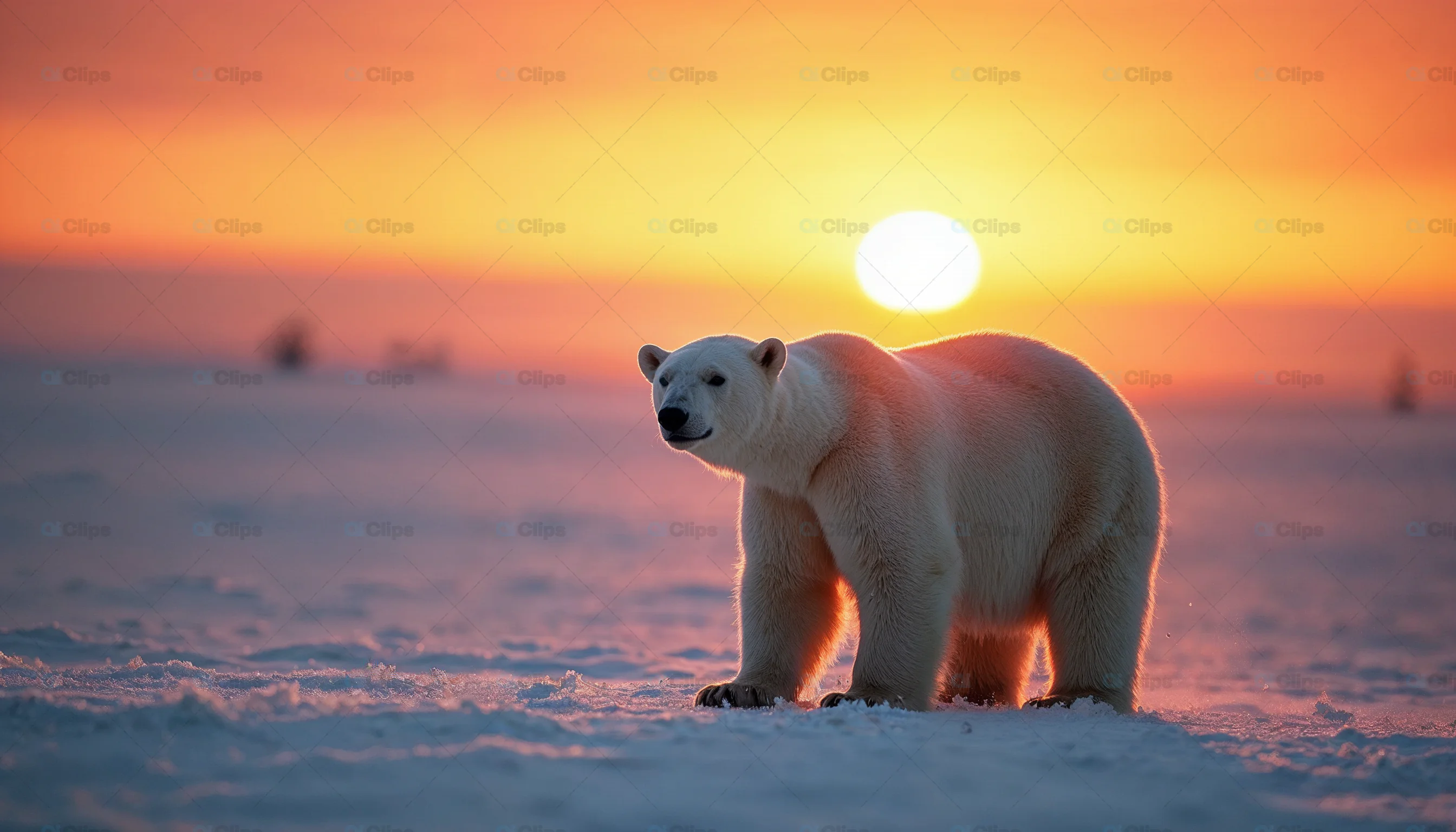 Polar Bear at Sunset