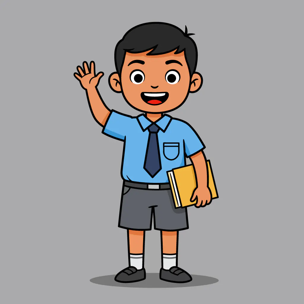 Cheerful Indian Schoolboy Vector