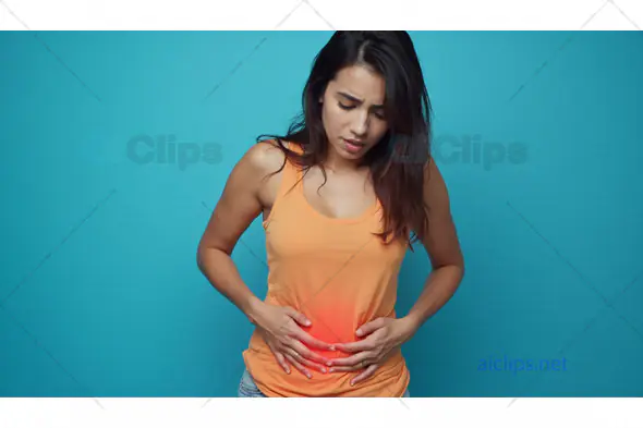 Woman Experiencing Stomach Pain