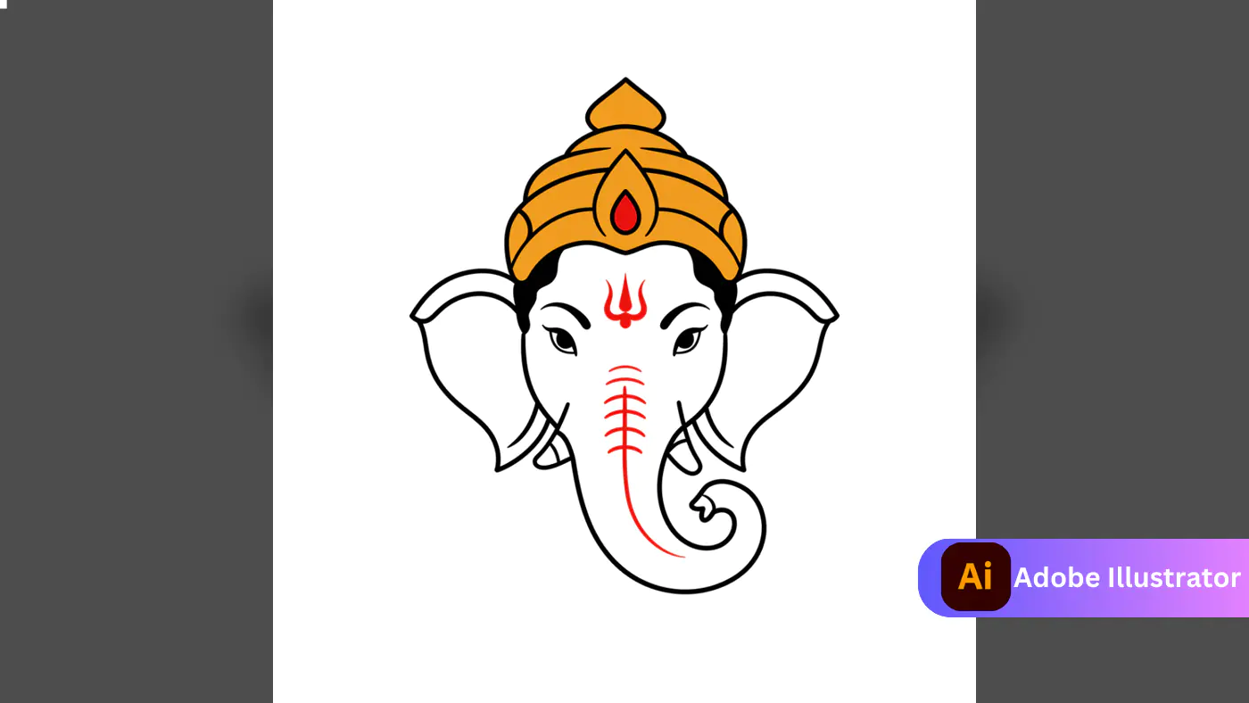 Stylized Elephant Deity Vector