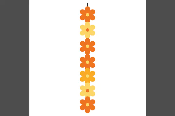 Vertical Flower Chain Vector