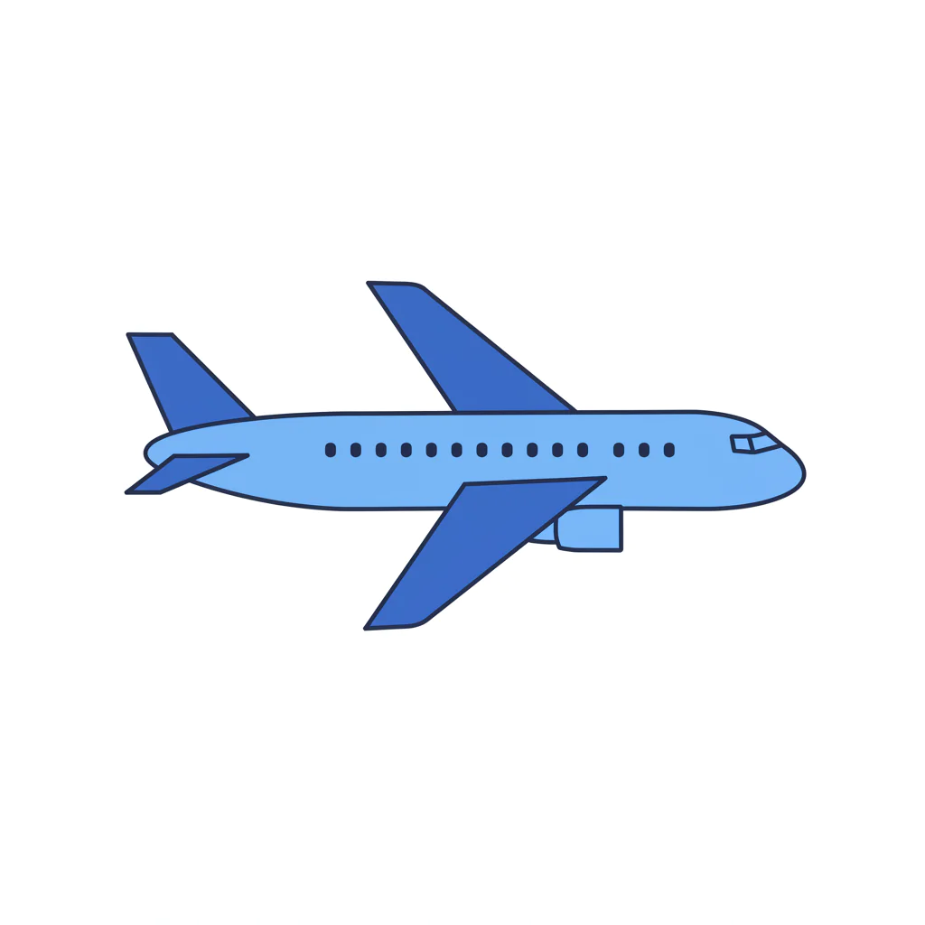 Blue Passenger Jet Icon