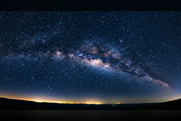 Milky Way Galaxy Band with Shooting Stars – Thumbnail Background