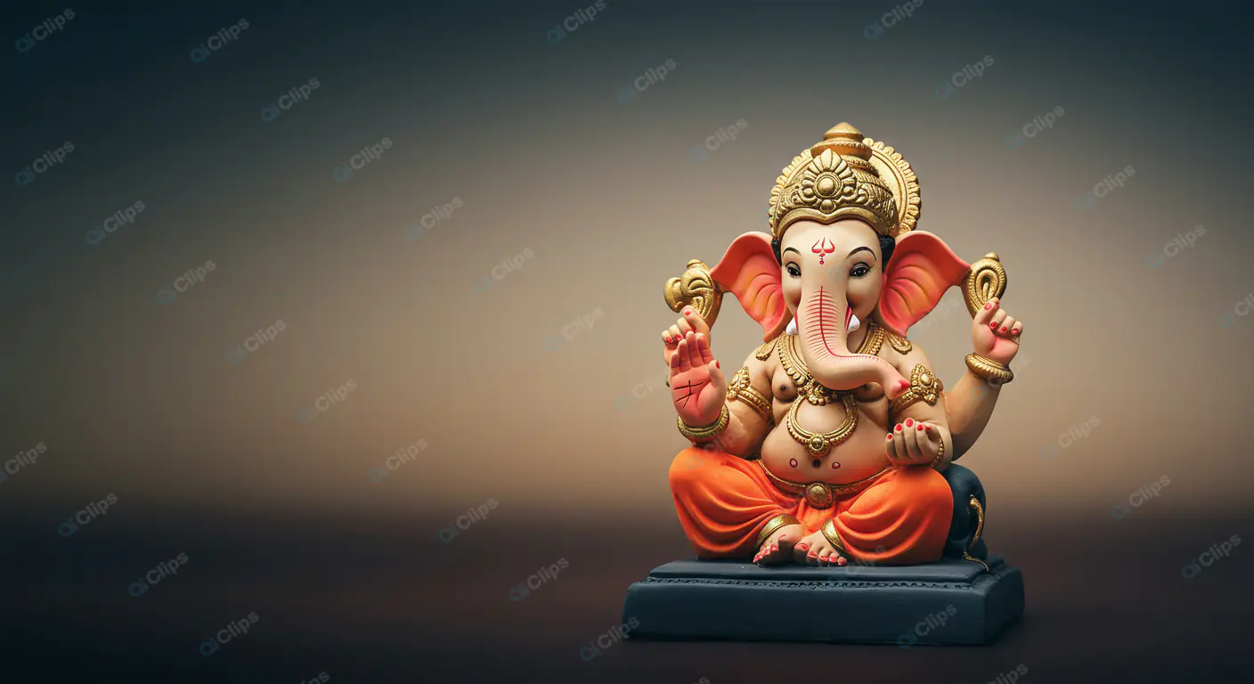Ganesha Statue on Dark Background