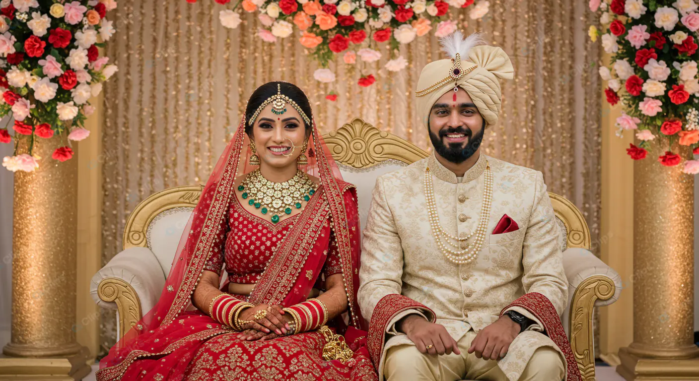 Opulent Indian Wedding Portrait