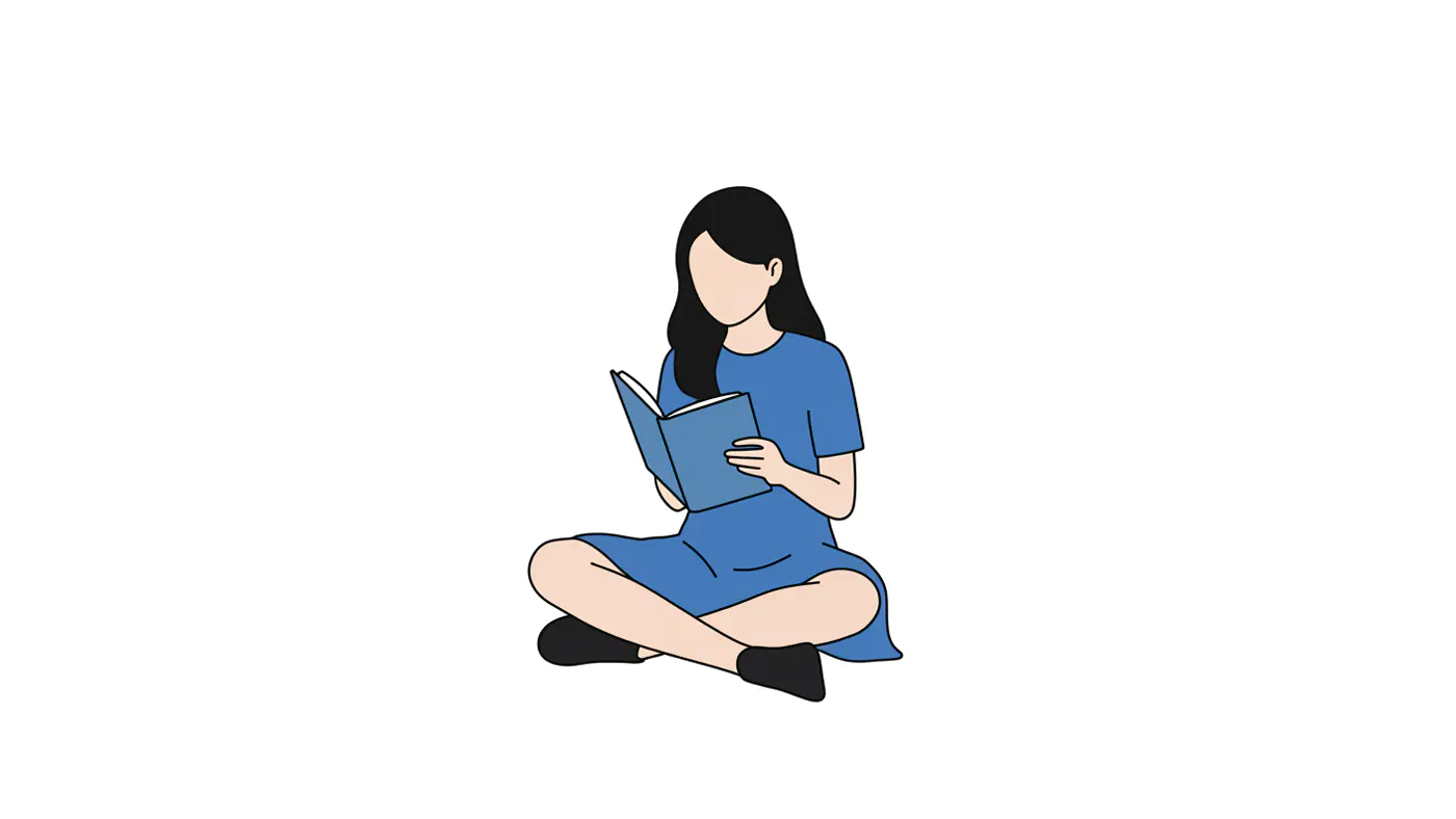Seated Reading Figure Vector