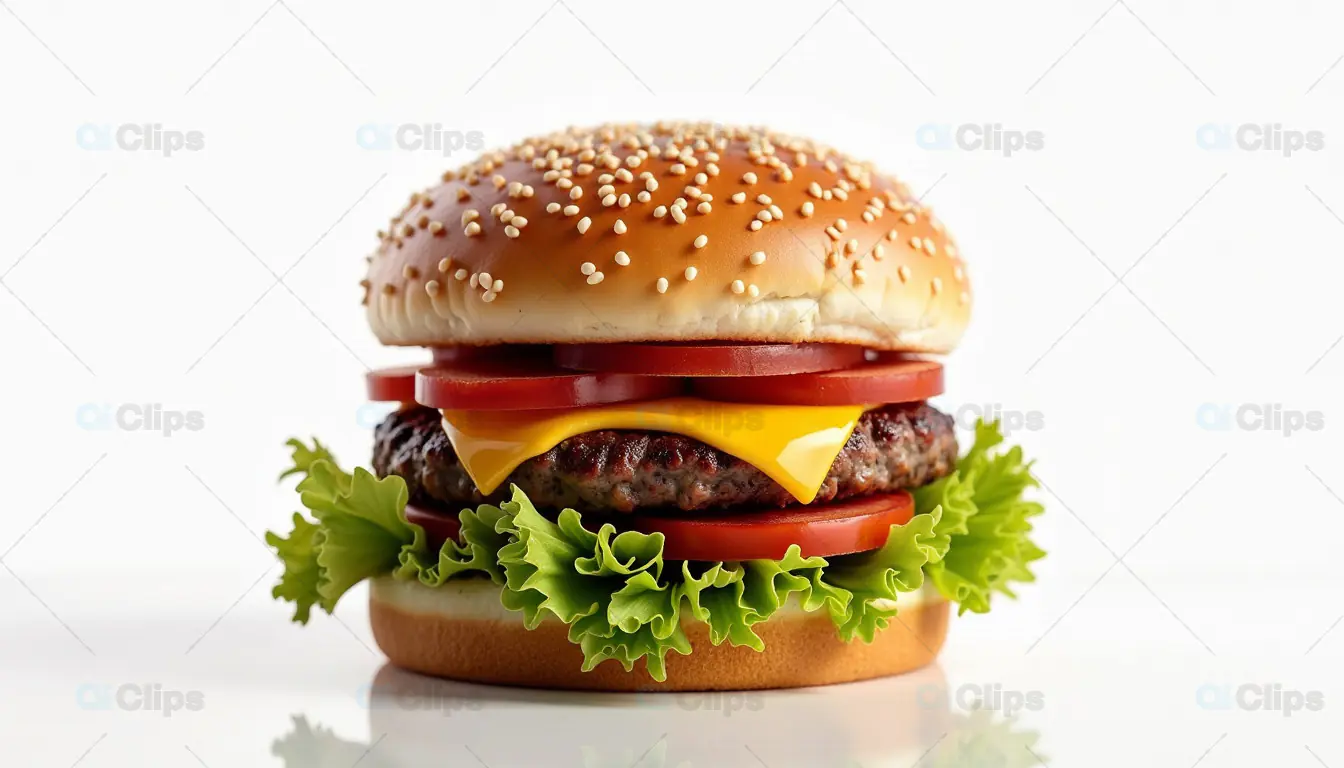 Classic Cheeseburger with Lettuce and Tomato