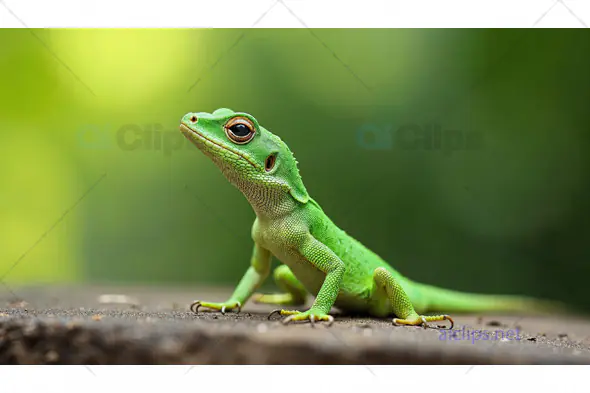 Green Lizard in Natural Habitat
