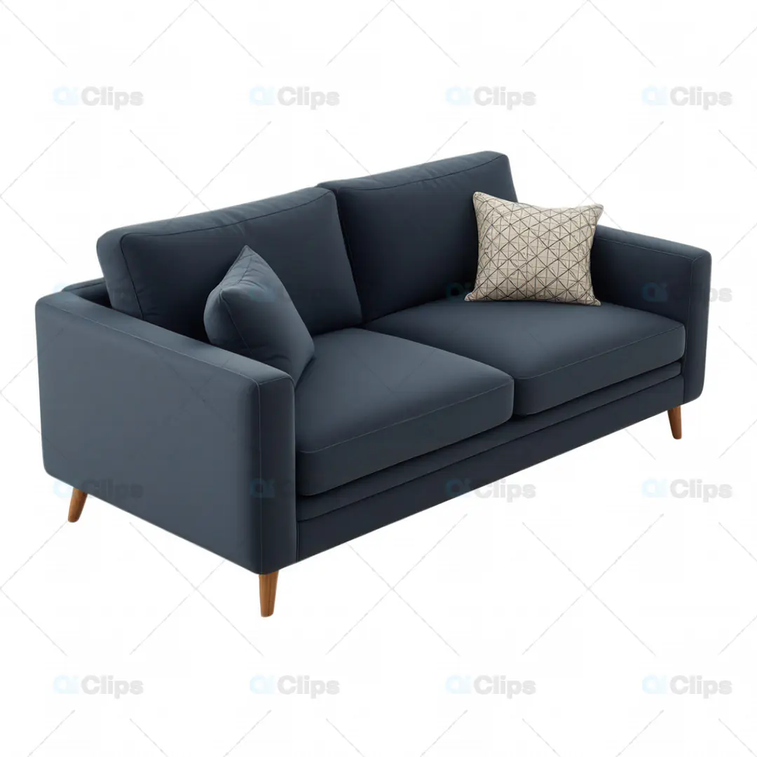 Modern 3D Sofa Model with Cushions – Minimalist Living Room Furniture