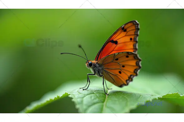Vibrant Orange Butterfly Macro