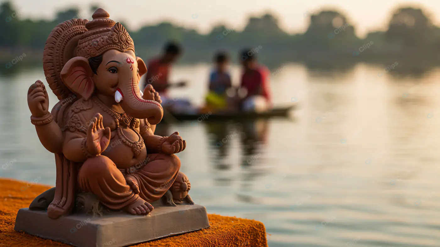 Ganesha's Riverside Farewell