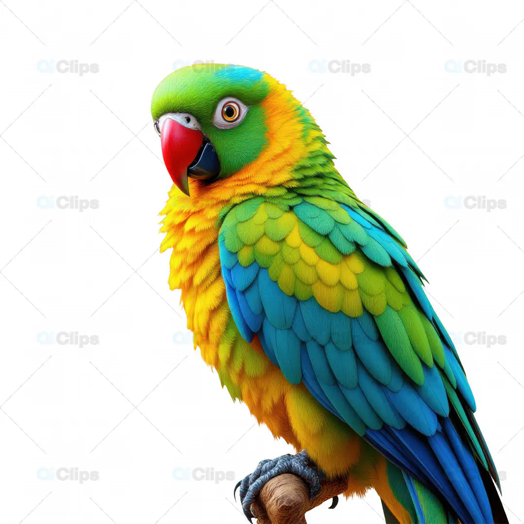 Vibrant 3D Parrot Illustration - Tropical Bird Model