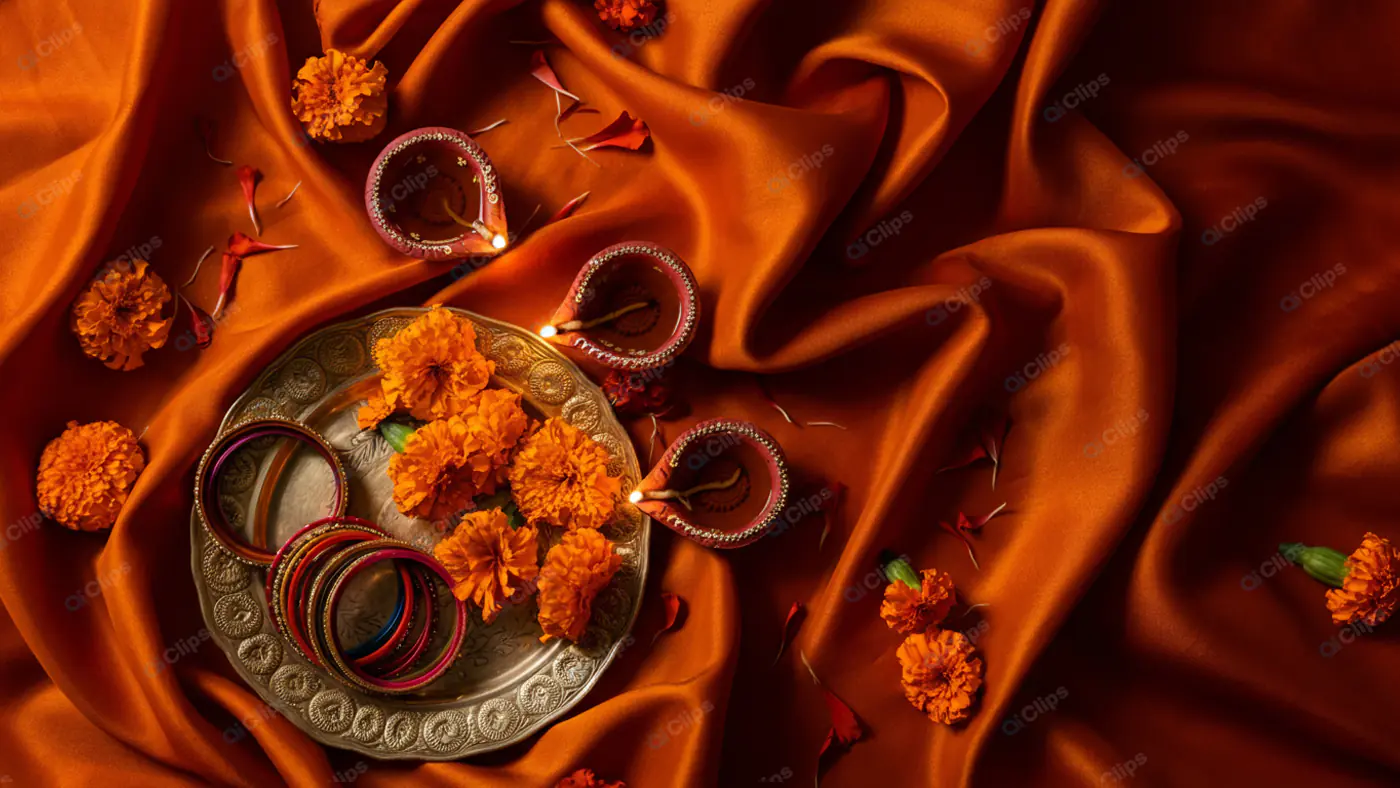 Vibrant Diwali Celebration Flatlay