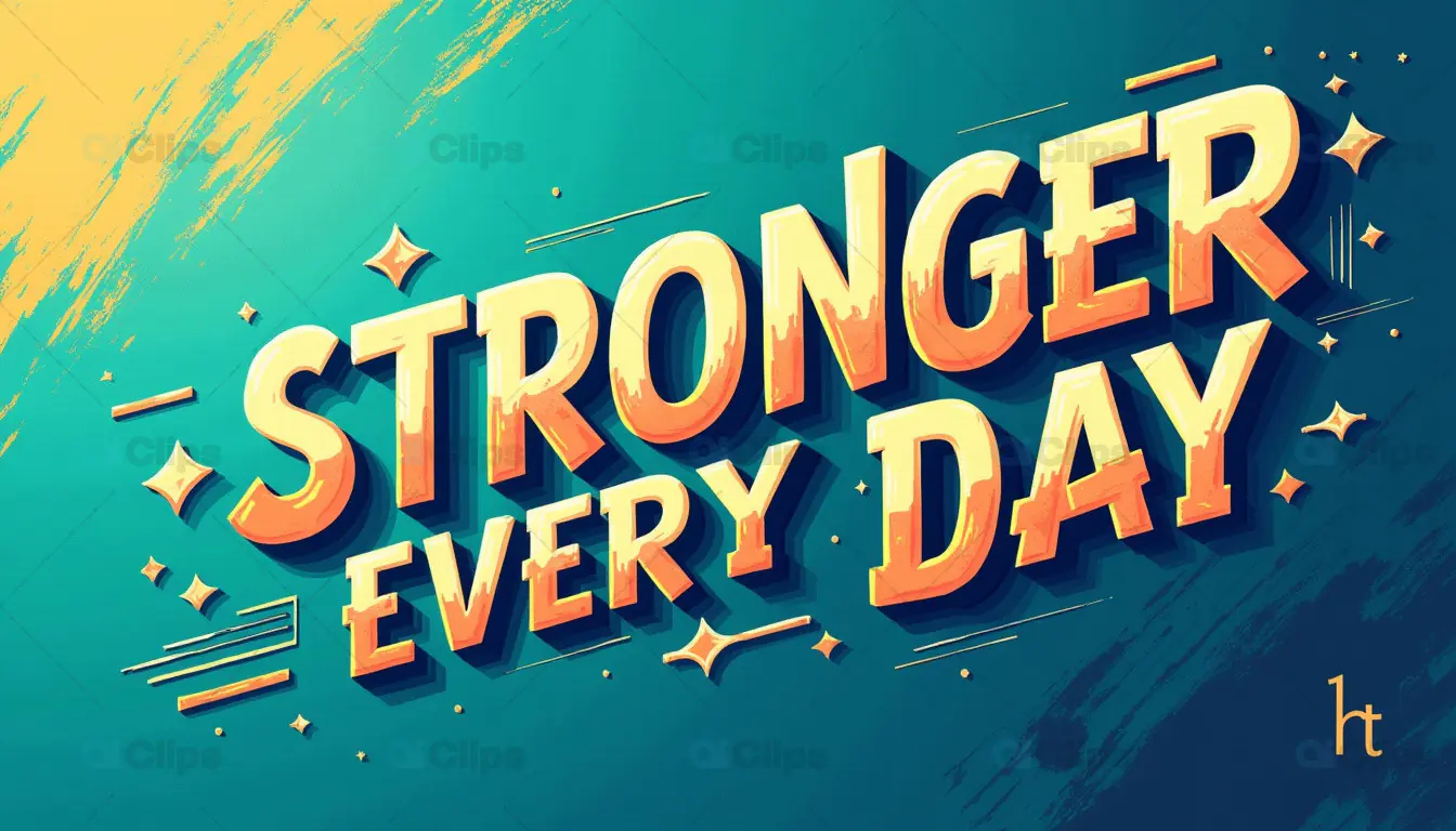 Stronger Every Day Motivational Poster with Energetic Design