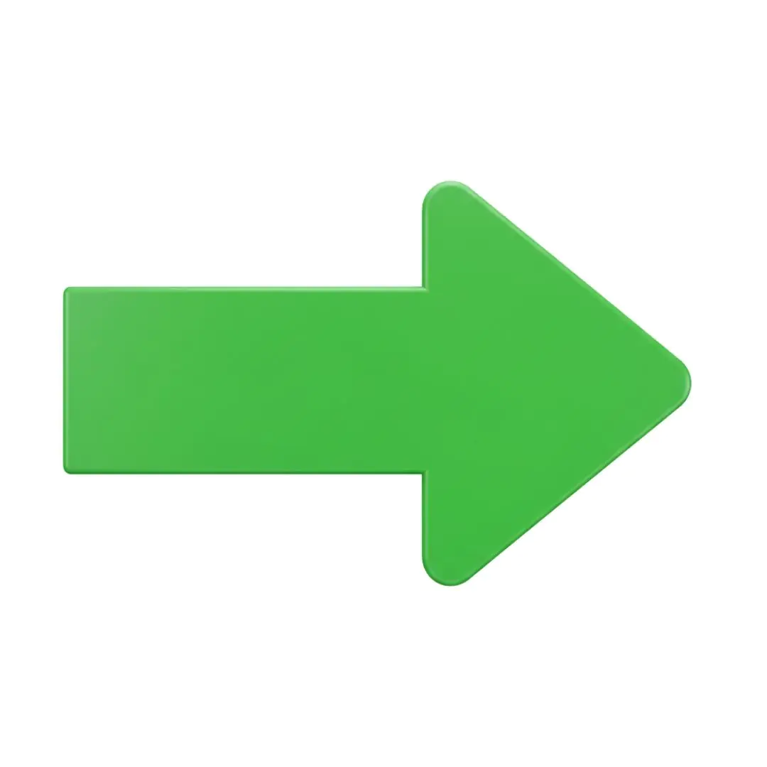 Bright Green Right Arrow Direction Symbol PNG