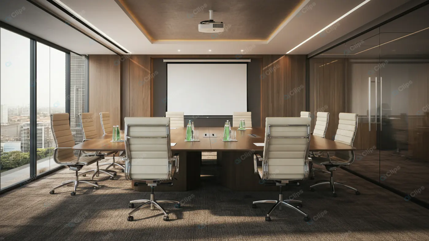 Executive Boardroom with Projection Screen