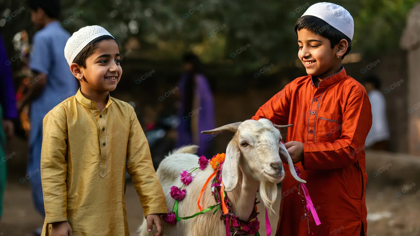 Enhanced Joyful Bakrid Celebration with Decorated Goat