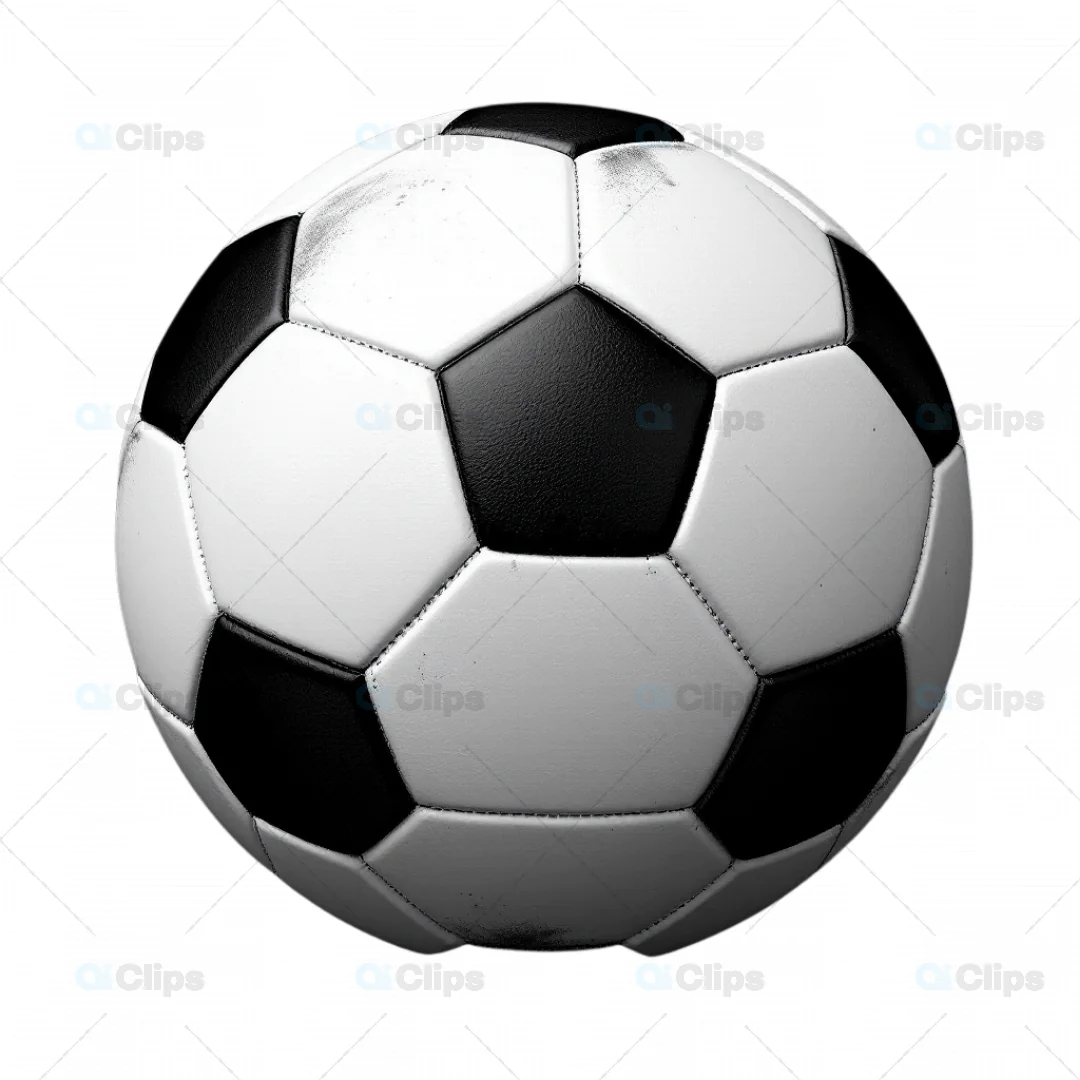 3D Black and White Soccer Ball with Authentic Texture