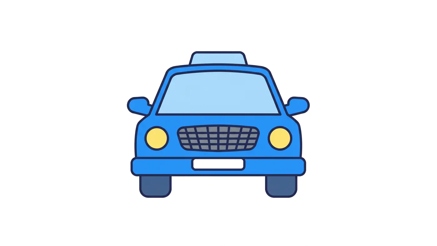 Vibrant Blue Taxi Icon