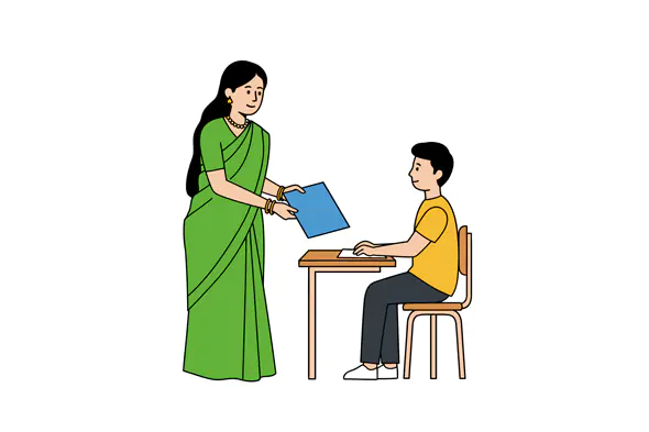 Indian Classroom Scene Vector