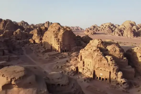 Ancient Rock-Cut City Aerial View