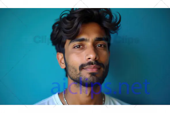 Young Man with Tousled Hair Portrait