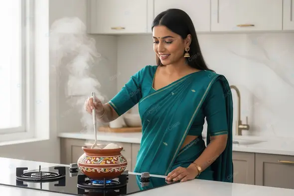 Traditional Culinary Art in a Contemporary Home