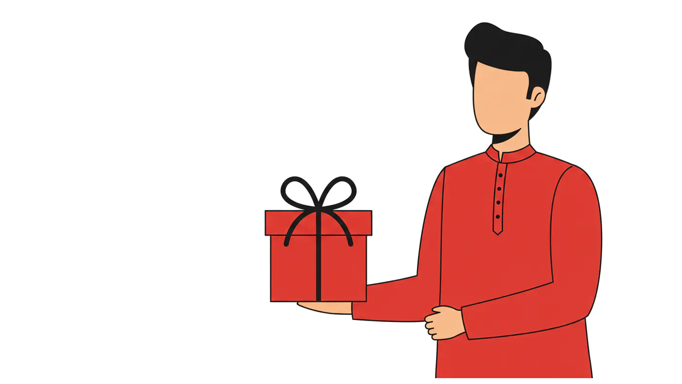 Indian Gift-Giver Vector Illustration