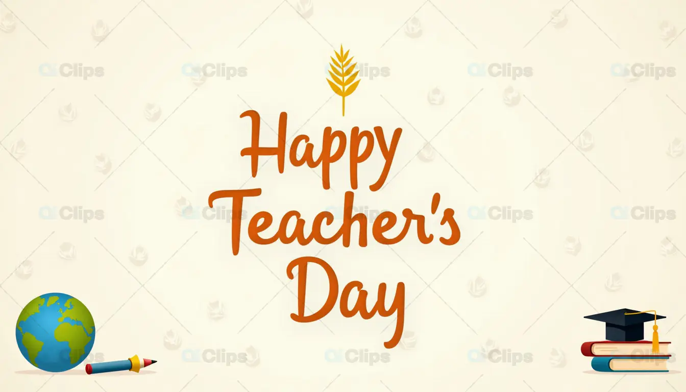 Happy Teacher’s Day Greeting with Globe and Books