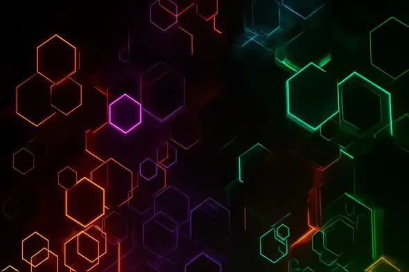 Vibrant Neon Hexagon Pattern Background Animation Showcase
