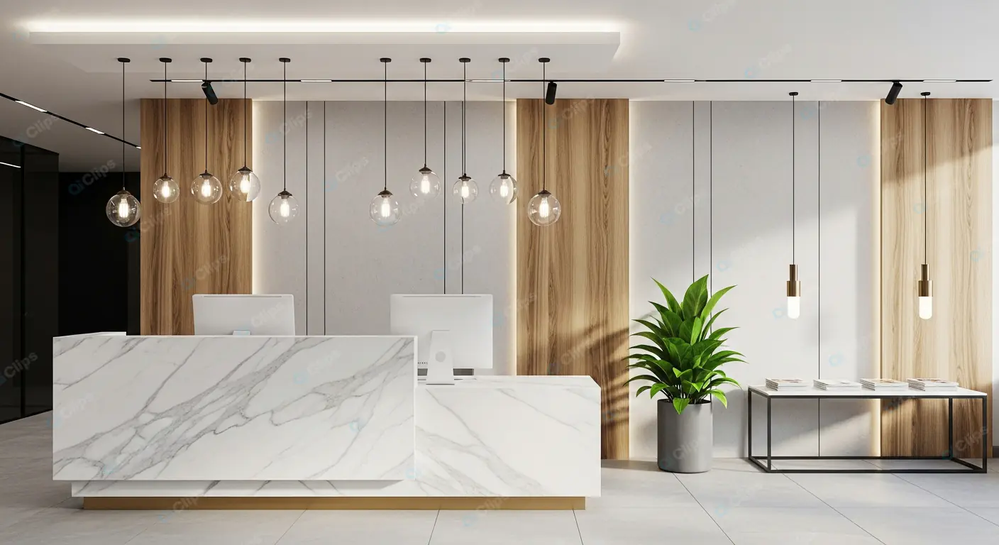 Luxe Marble Reception Area