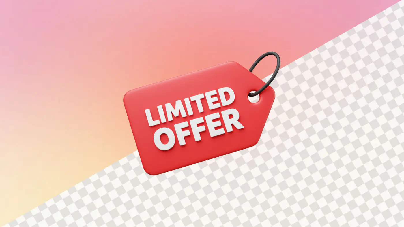 Red limited offer tag for sales promotion