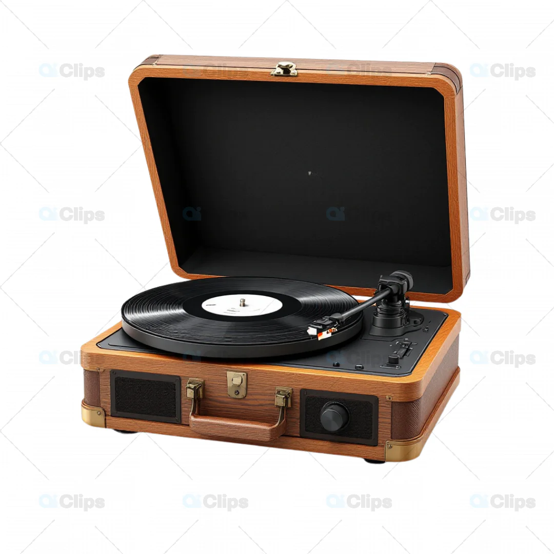 Vintage Suitcase Vinyl Record Player 3D Model