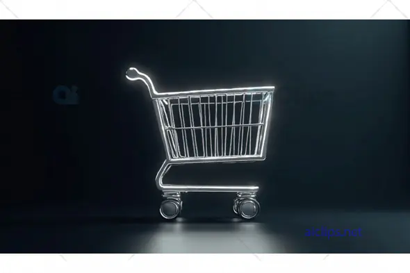 Neon Shopping Cart Icon