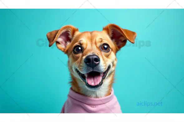 Happy Puppy in Pink Outfit