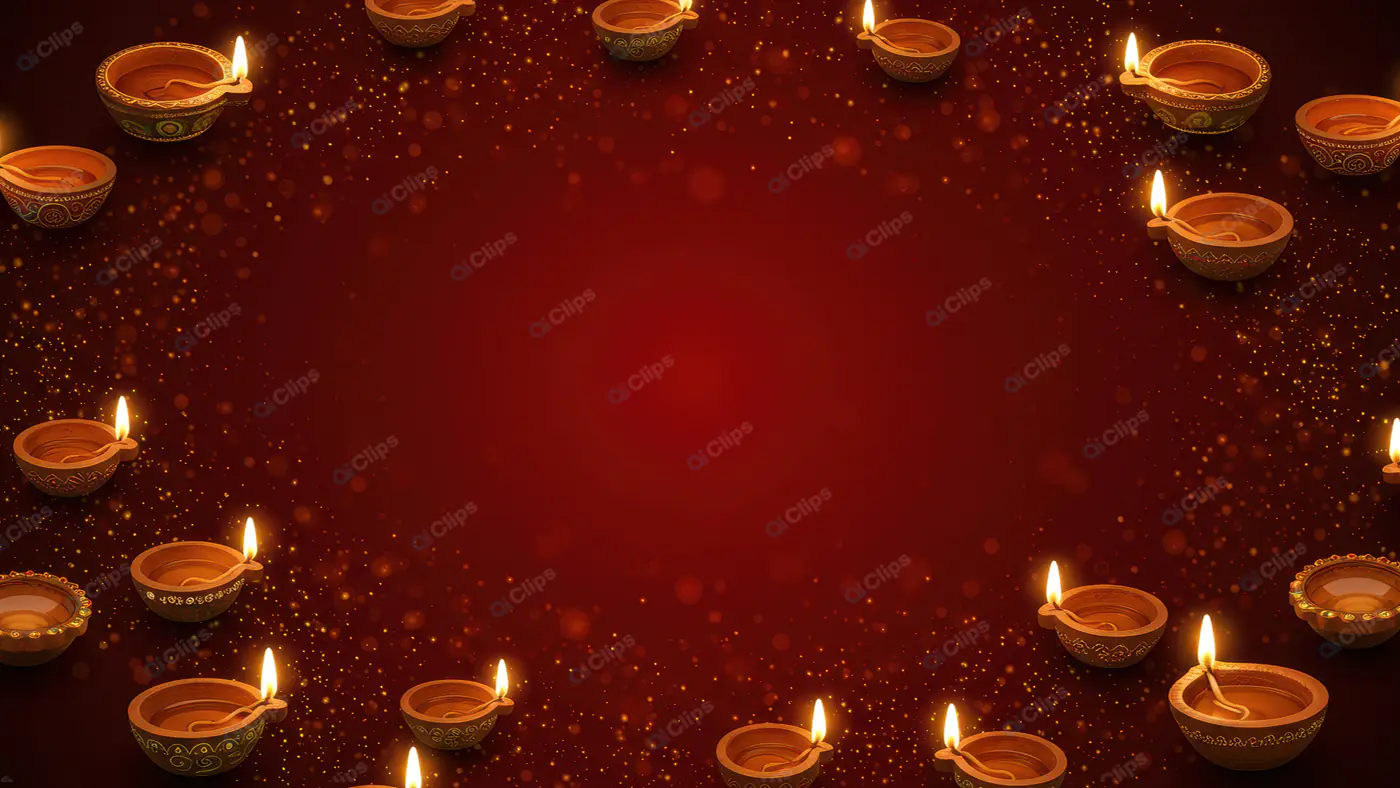 Diwali Diyas Border