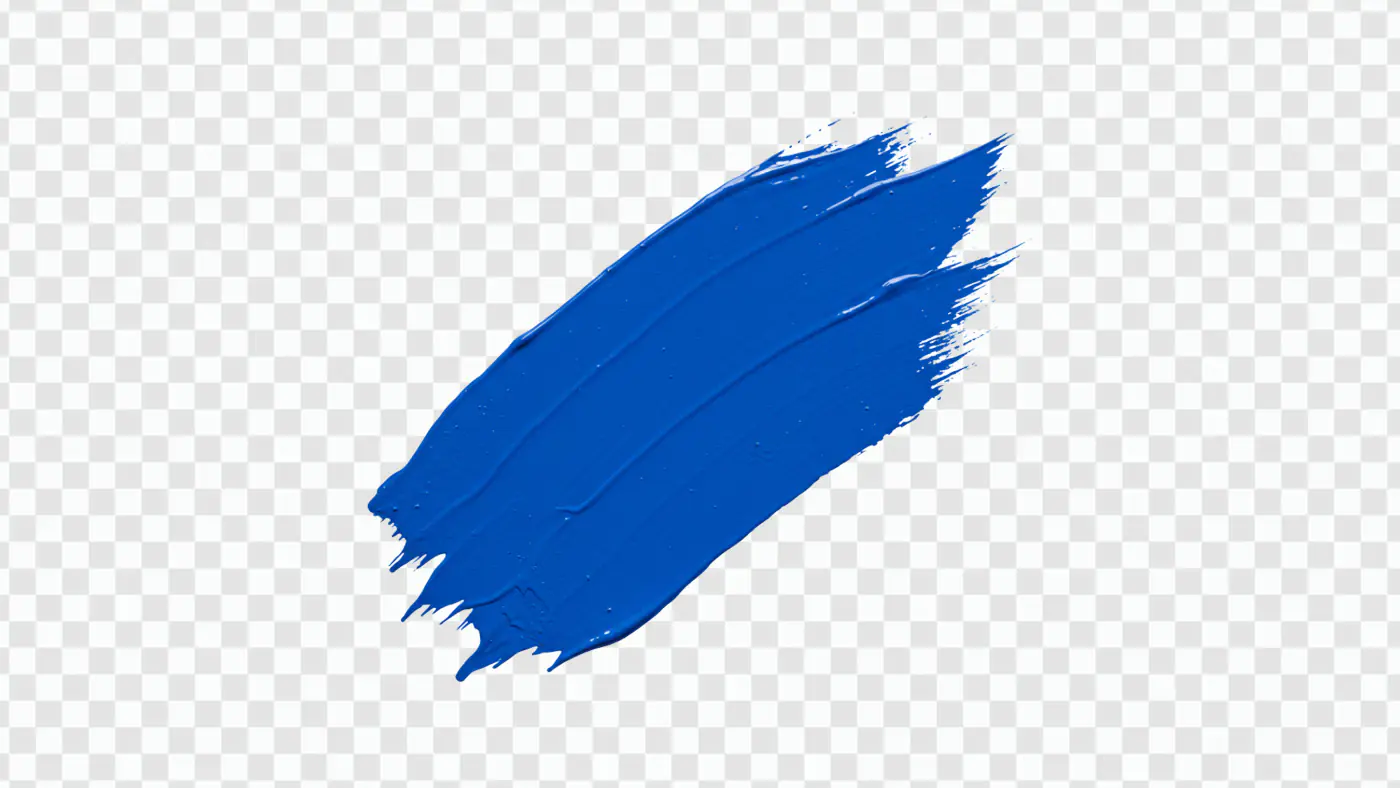 Vibrant Blue Paint Stroke Artistic Element PNG