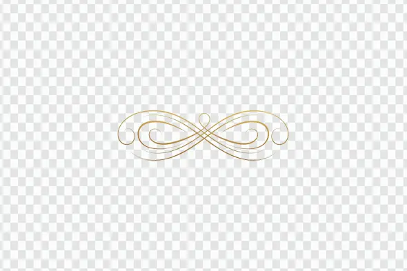 Elegant Gold Calligraphic Swirl Divider Ornament Clipart PNG