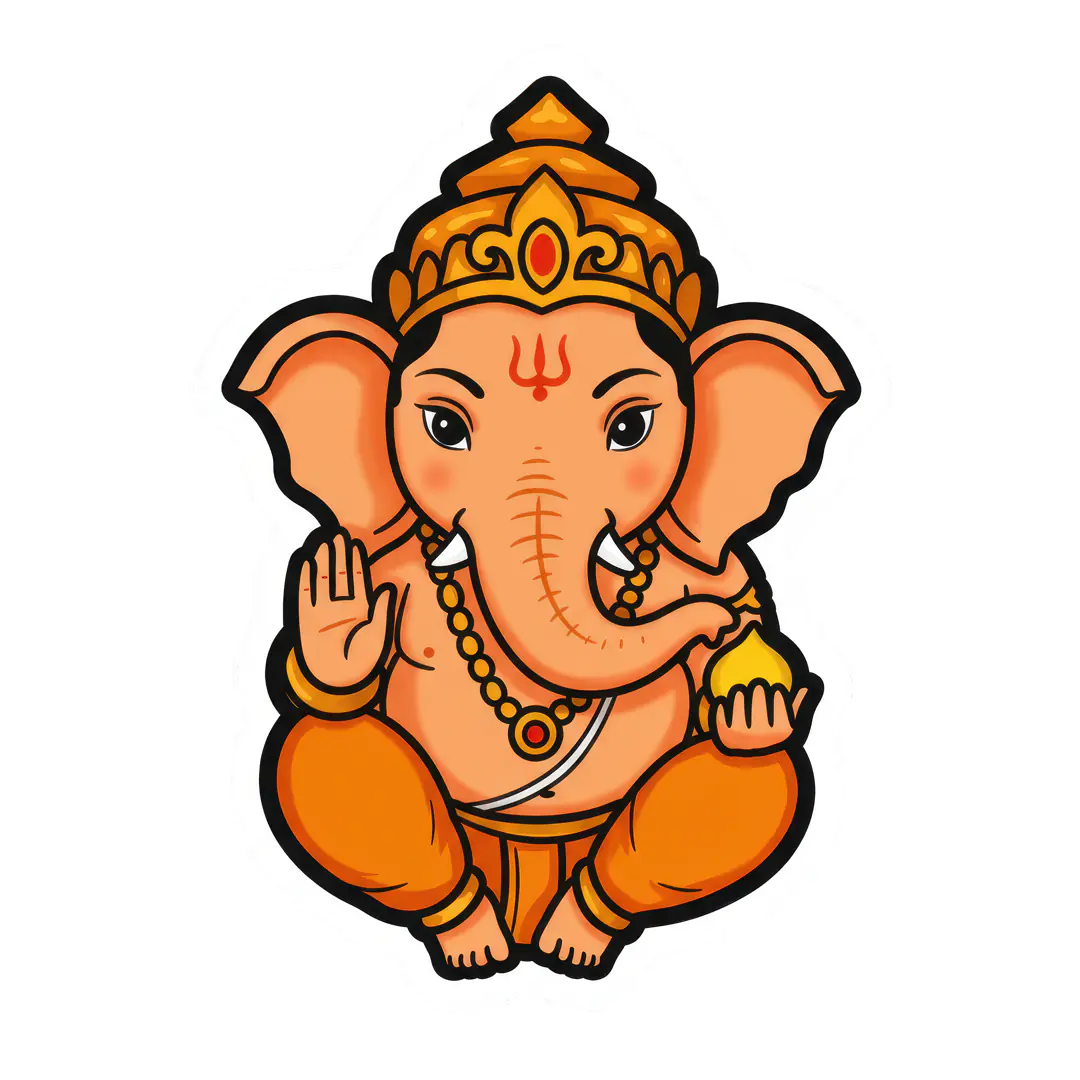 Adorable Cartoon Ganesha Hindu Deity PNG Clipart
